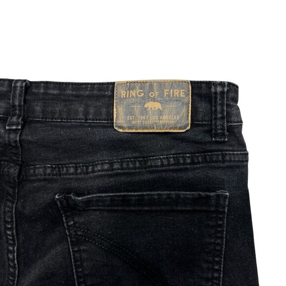 Ring Of Fire Men's Size 32 Black Slim Fit Jeans - Picture 8 of 12